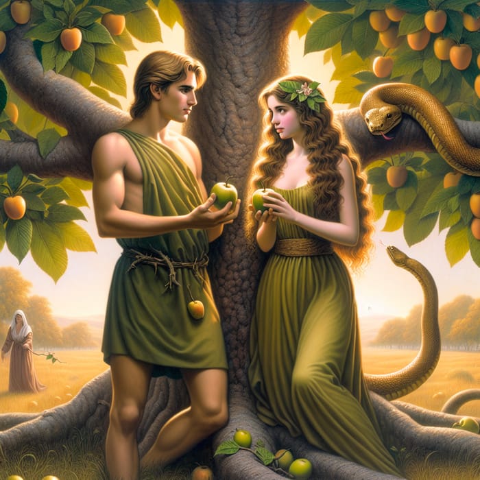 Forbidden Tree: Adam, Eve, and the Serpent - Biblical Imagery