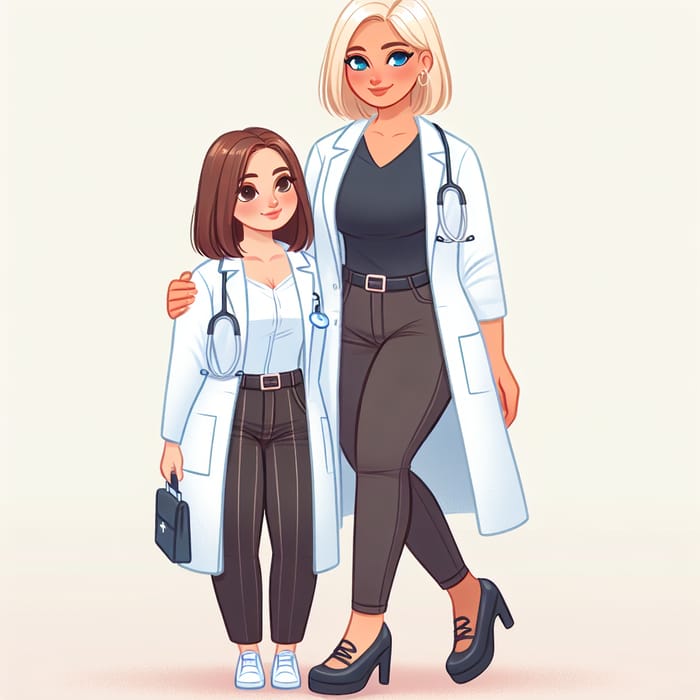 Inclusive Female Doctor Duo | Bond of Friendship in Healthcare Embracing