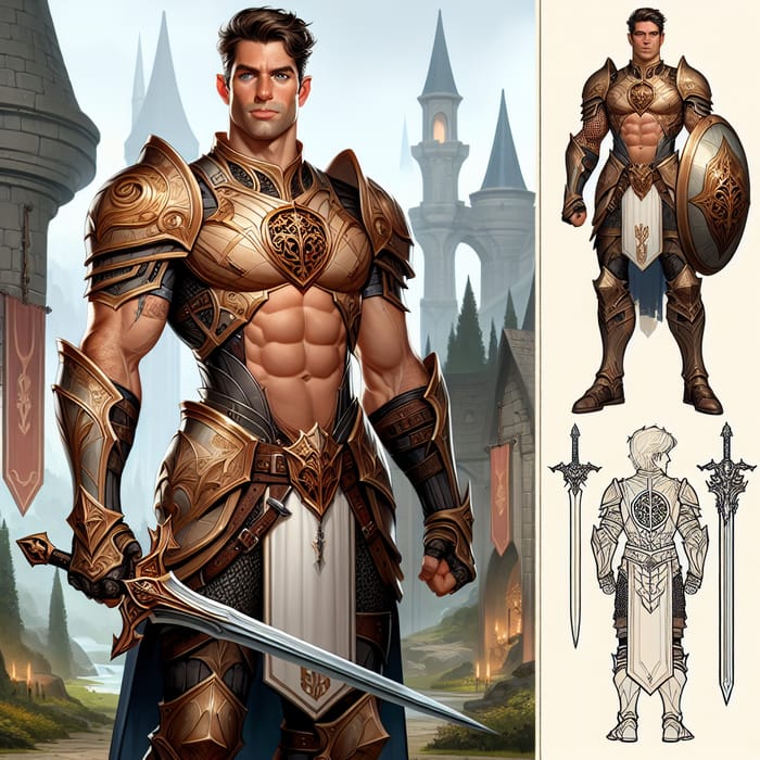Muscular Paladin D&D Character Design | Fantasy Setting