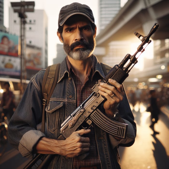 Mexican Man Holding AK-47: A Captivating Scene