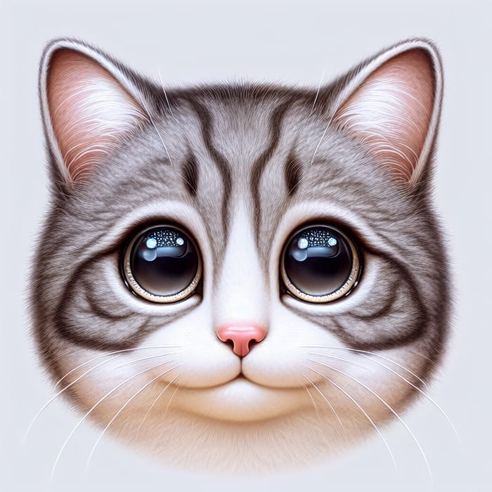 Captivating Cat Face: Curious Eyes, Alert Ears & Fluffy Fur