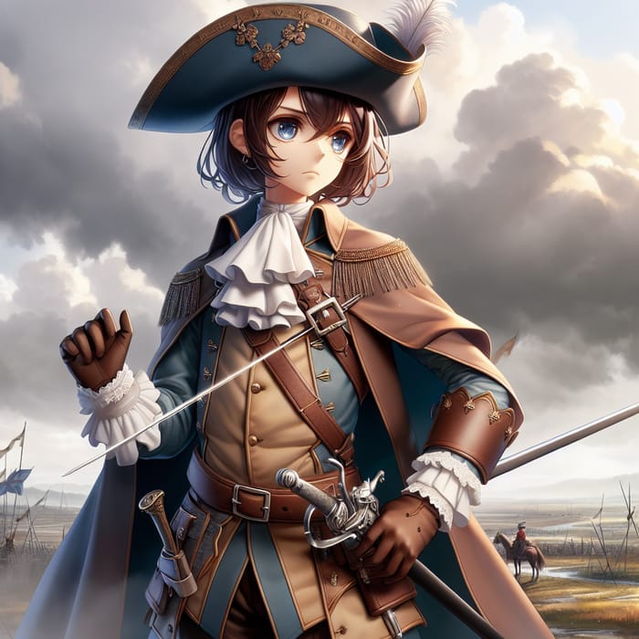 Oliver Cromwell Anime - English Warrior on Battlefield