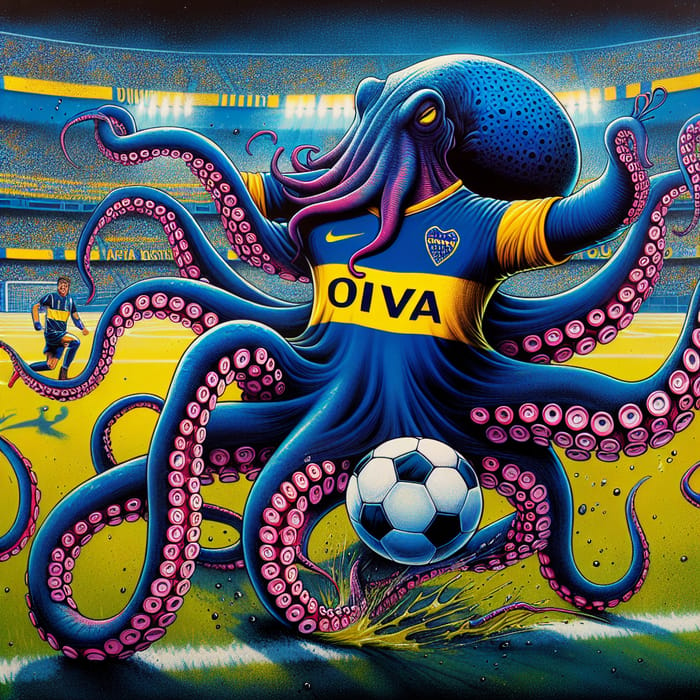 Octopus in Boca Juniors Jersey | Dynamic Gameplay