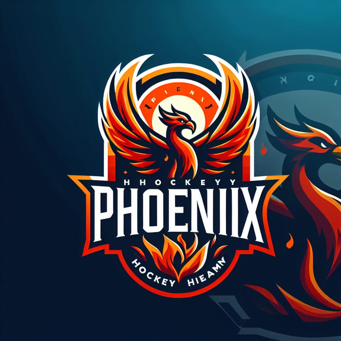 Resilient Phoenix Hockey Team Emblem Design | AI Art Generator | Easy