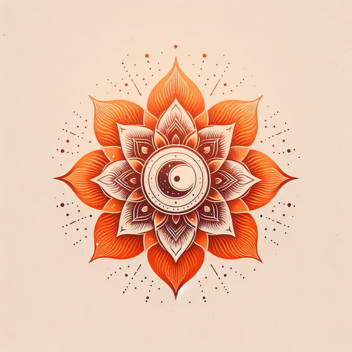 Sacro Chakra: Orange Lotus & Crescent Moon Symbol