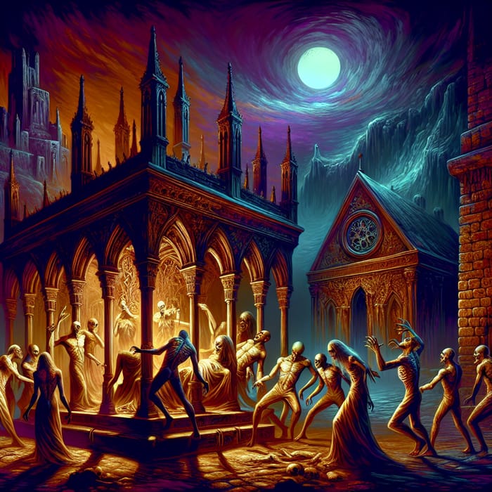 The Origin of Vampires: A Gothic Art Depiction