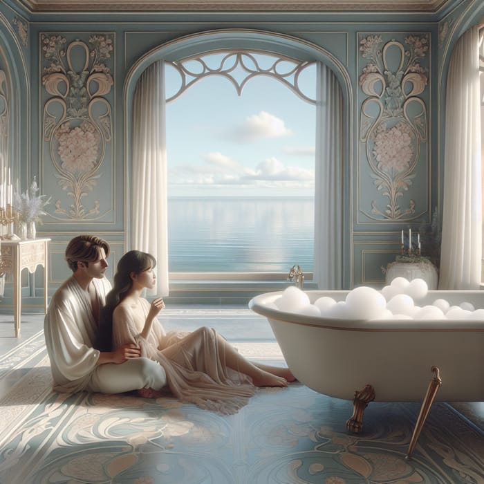 Intimate Sea-view Romance in Vintage Bath at Art Nouveau Room