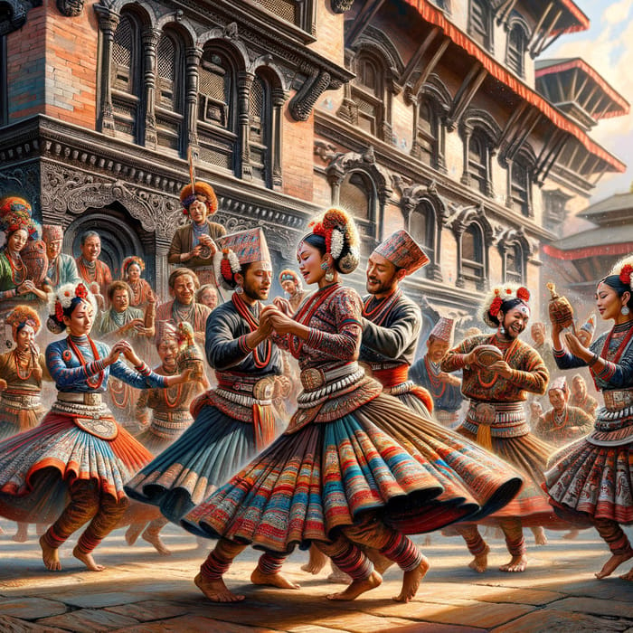 Vibrant Newari Culture Dance in Kathmandu, Nepal