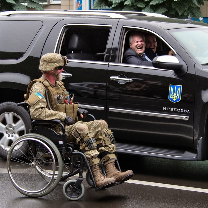 Disabled Ukrainian Veteran Mocked by Bureaucrat in Luxury Car | Heartbreaking Scene