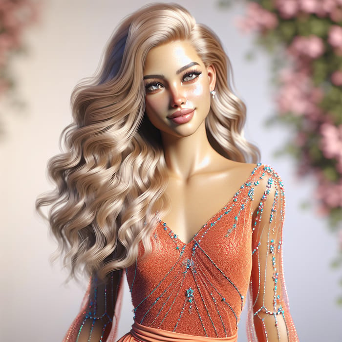 Stella: Luxurious Beauty with Charming Smile in 4K Detailed Illustration
