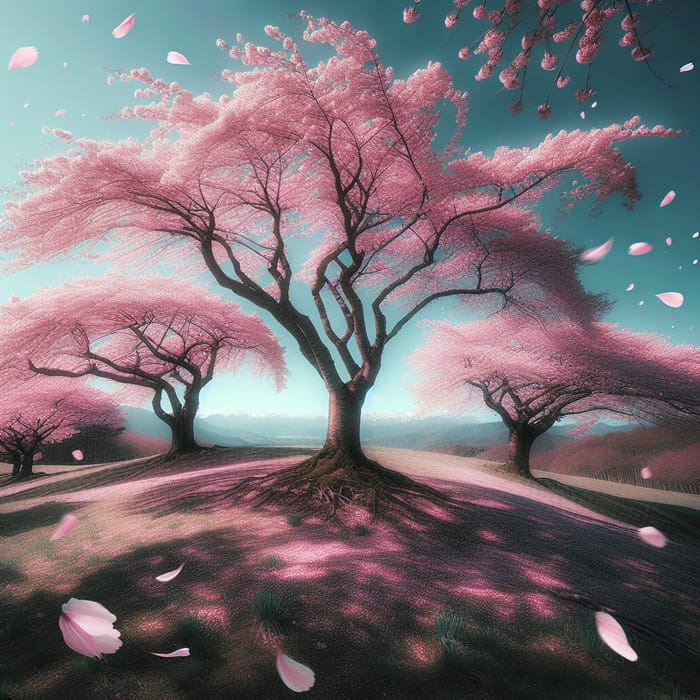 Serenity of Cherry Blossom Trees in Full Bloom