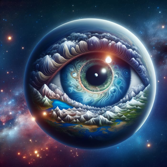 Eye Planet: Illustration of Celestial Eye in Space