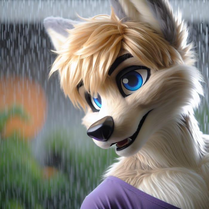 Rainy Fox Boy: Blue Eyes & Blonde Hair - Anthropomorphic Details