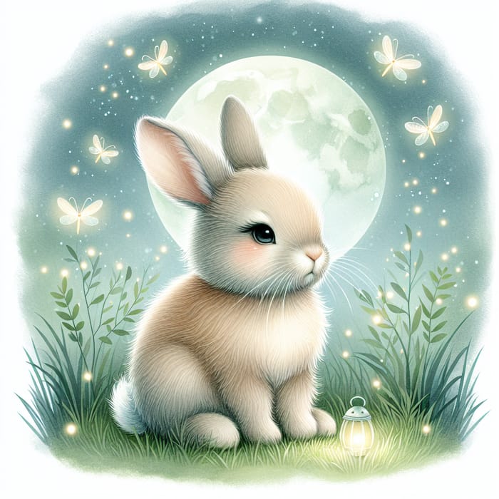 Enchanting Rabbit and Firefly Artwork