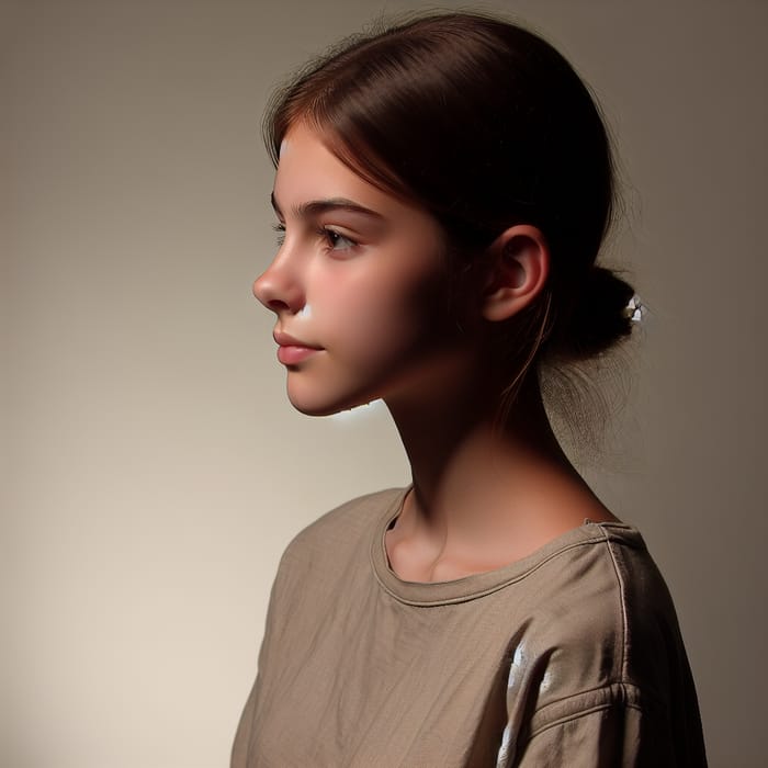 Side Profile of a Regular Girl | Casual Pose with Subtle Lighting