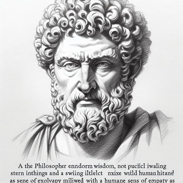 Pencil Sketch of Marcus Aurelius - The Philosopher King