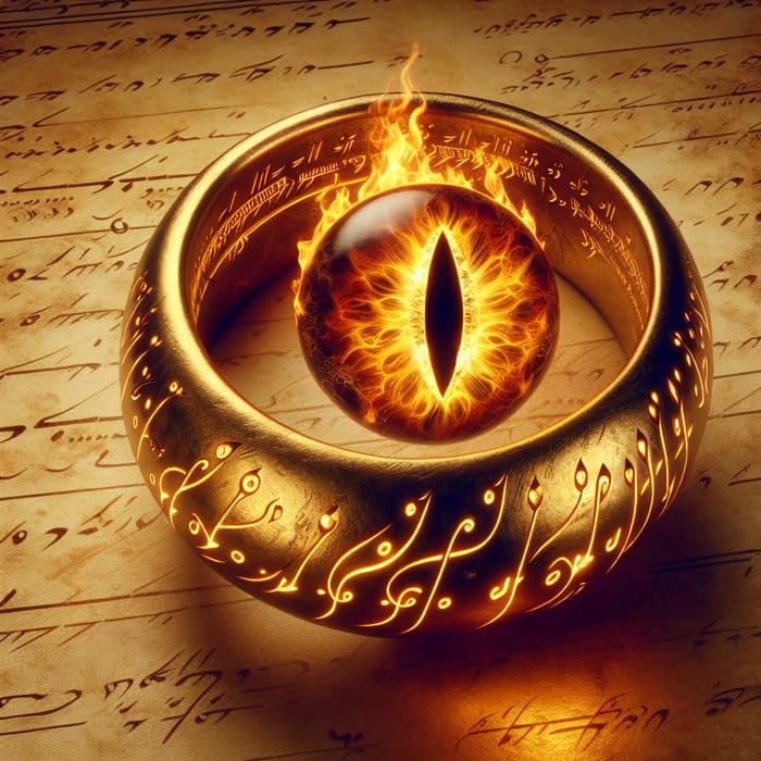 Enchanted Golden Ring with Flaming Eye | Mystical Power