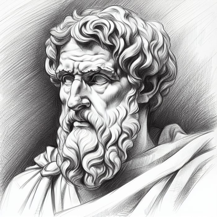 Pencil Sketch of Marcus Aurelius - Ancient Roman Philosopher