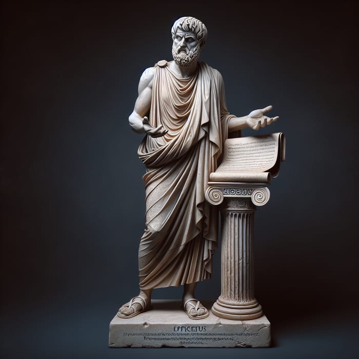 Epictetus Stone Statue Teaching Philosophy