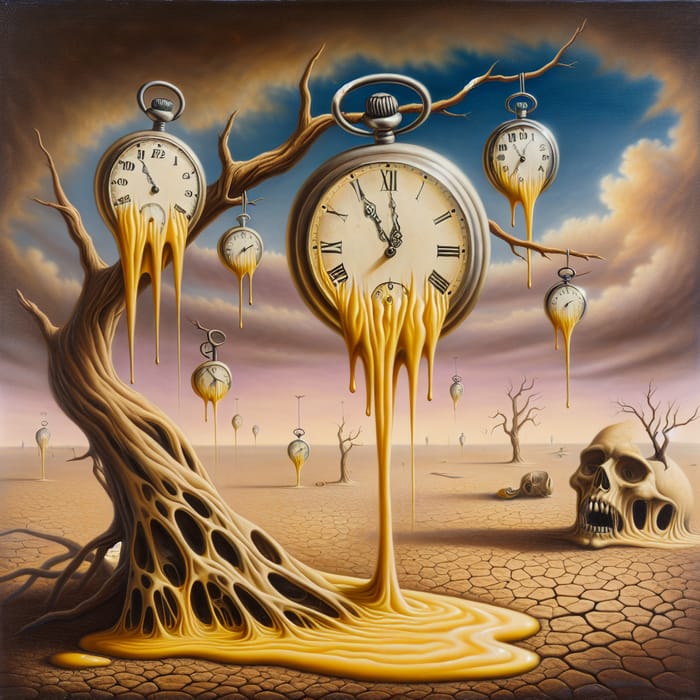 Salvador Dali's Surrealistic Painting of Time and Memory