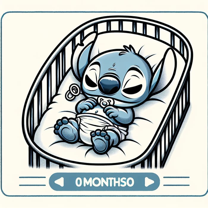 Baby Stitch (Experiment 626) Sleeping in Crib as Newborn