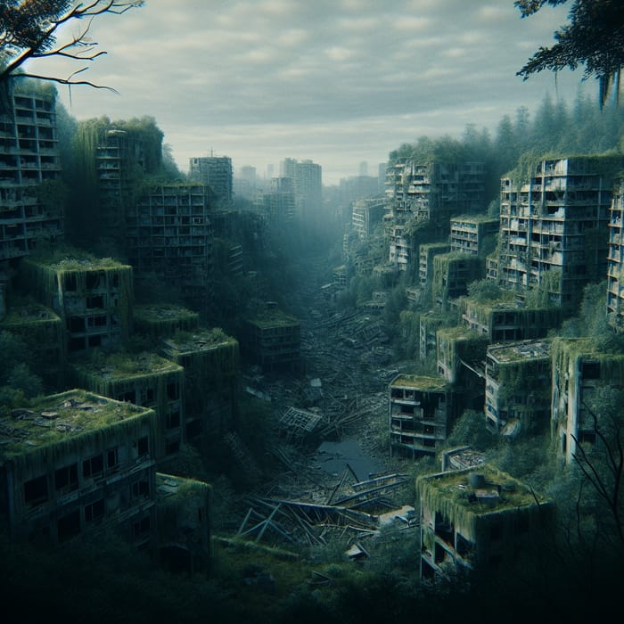 Apocalyptic Cityscape: Desolate Urban Decay