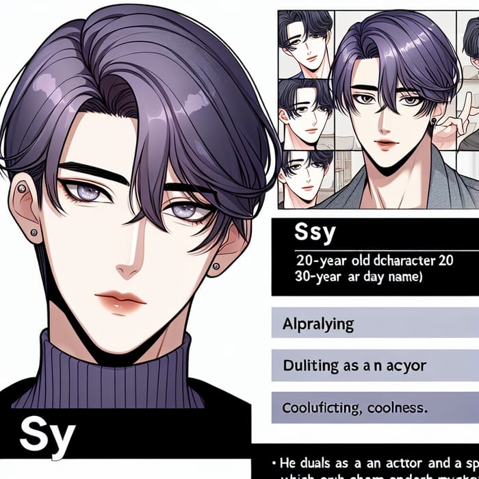 Sy - Korean Manhwa Character Sheet: Actor, Spy & Flirty 20-Year-Old