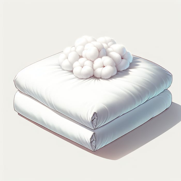 Luxurious White Bedsheet with Cotton Stuffing