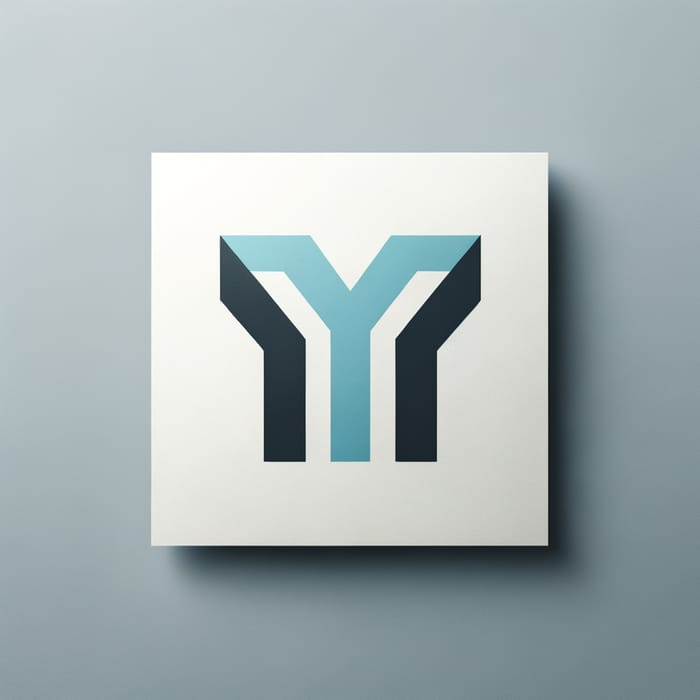 Contemporary Logo Design with Y & M in Blue, White, Black