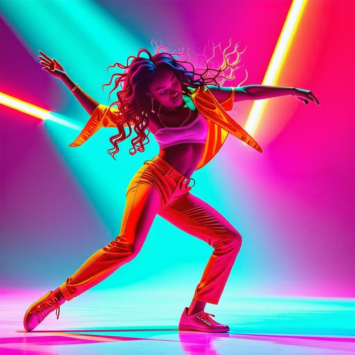 Vibrant Waacking Dance Pose Inspired by Vogue | Studio Shot
