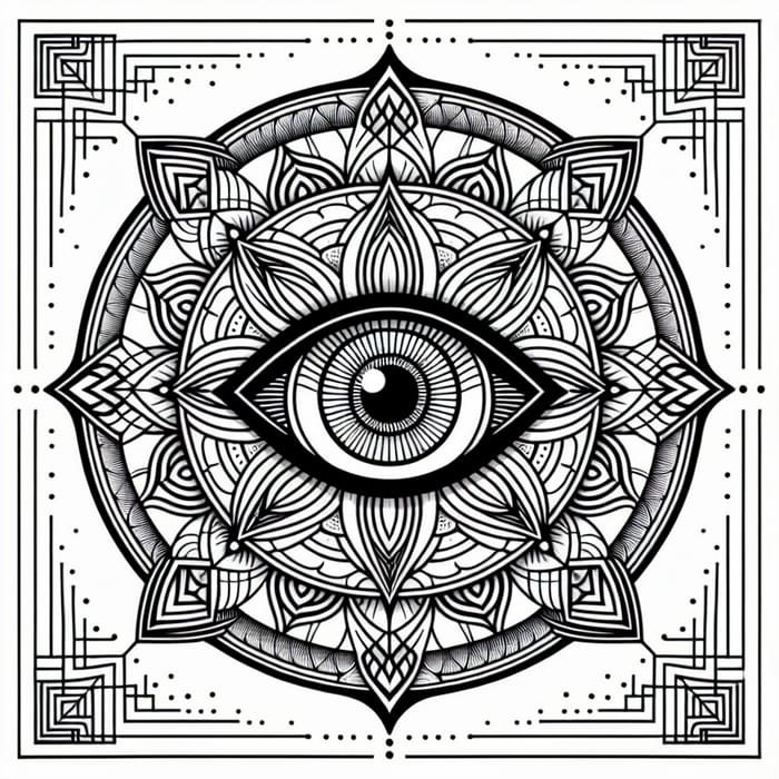 Eye Centered Geometric Mandala Design