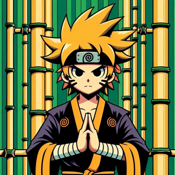 Naruto-Inspired Character in 1980s Cartoon Style