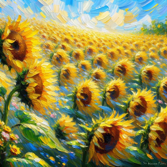 Stunning Sunflower Fields in Impressionist Art