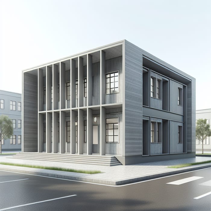 Modern Schoolyard with Gray Wood Facade | 70m by 70m