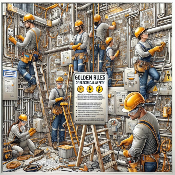 Electric Work Safety Measures: Comprehensive Illustration