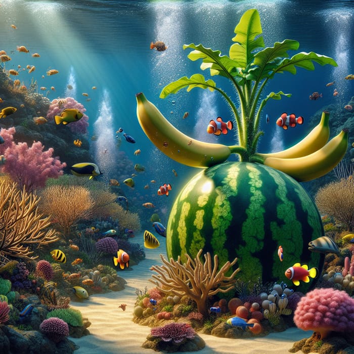 Watermelon and Banana Tree Under the Sea | Magical Underwater Scene