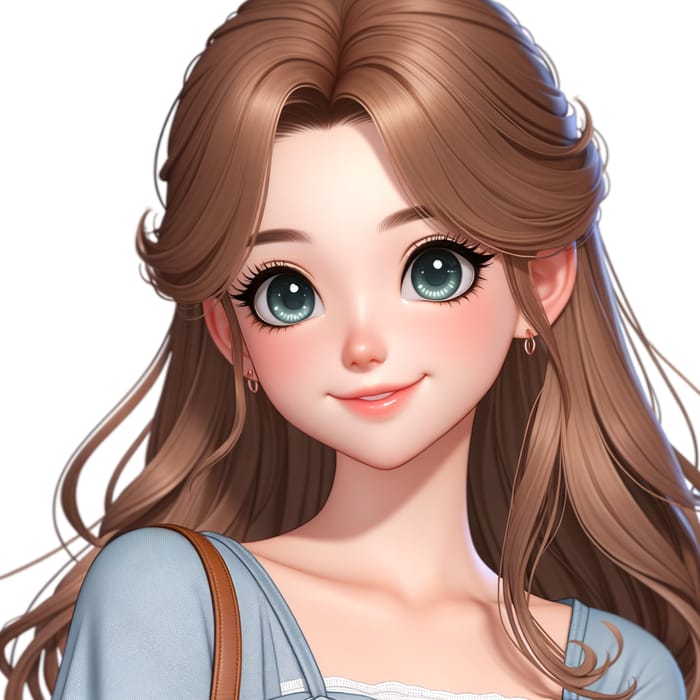 Adorable Female Cartoon Character for Website