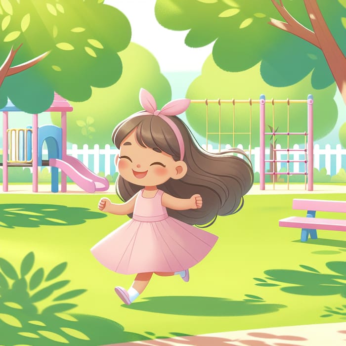 Blissful Hispanic Girl in Sunny Park