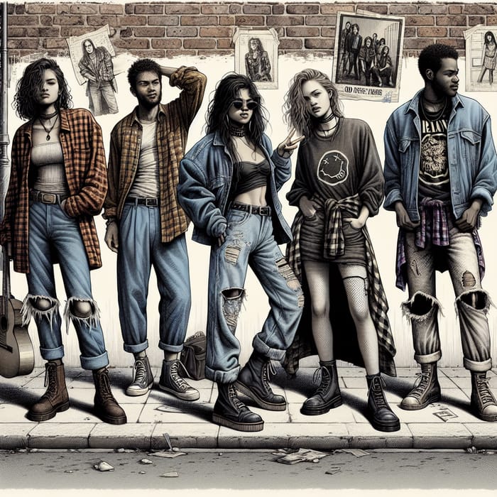 Grunge Fashion 1990: Iconic Urban Scene Unveiled