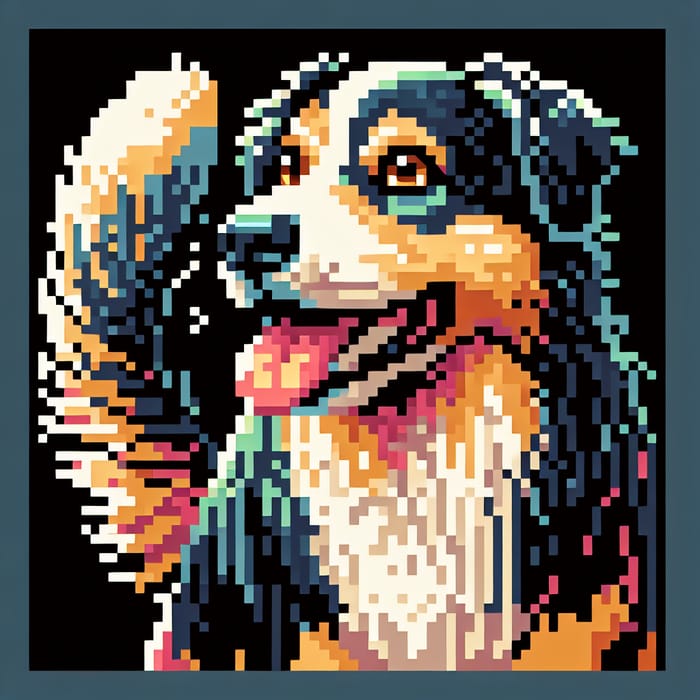 Detailed Dog Pixel Art: Retro Style Canine Image
