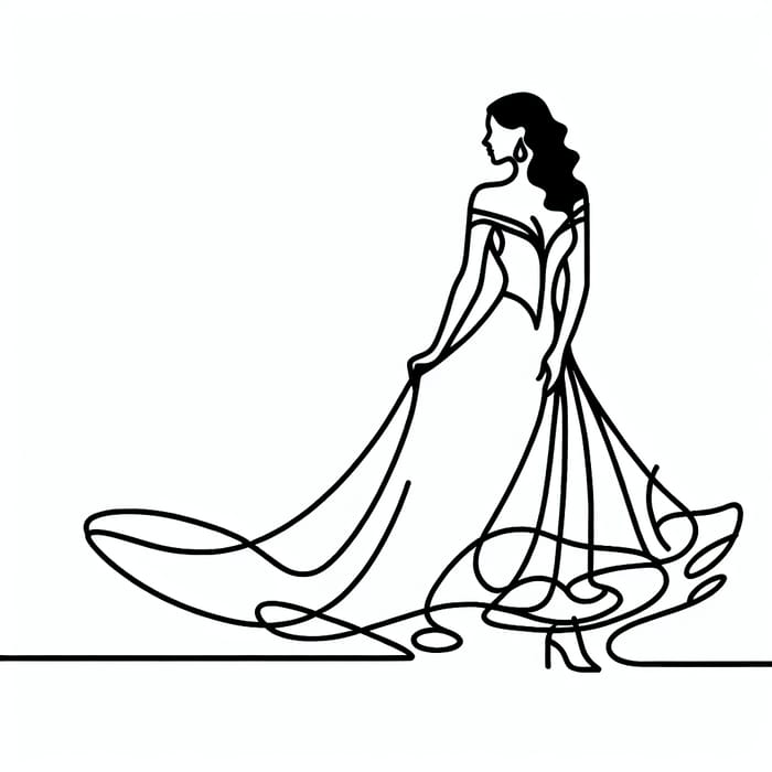 Minimalistic Flamenco Dress Silhouette | Beautiful Woman Art