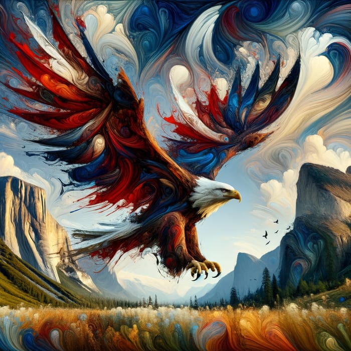 Vibrant Eagle Artwork: Essence of Freedom and Strength