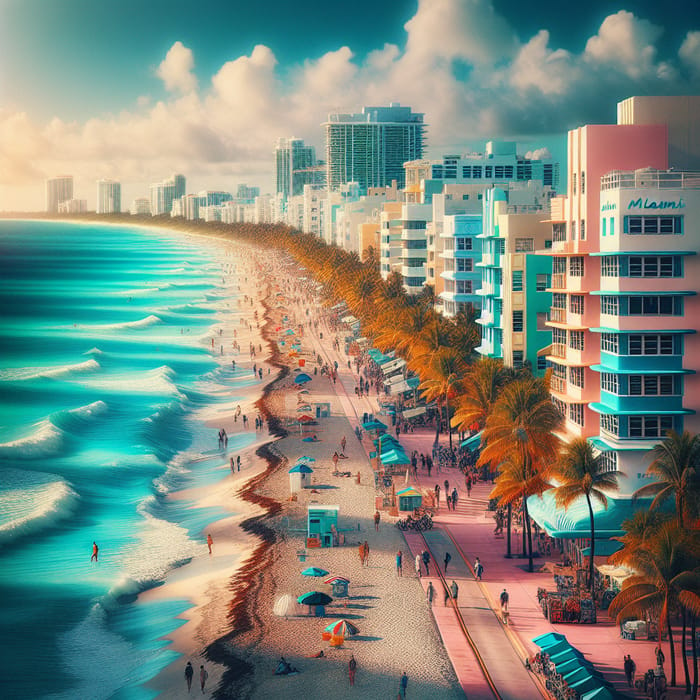Miami Beach, Vibrant Colors | Lively Sandy Beach & Crystal-Clear Waters