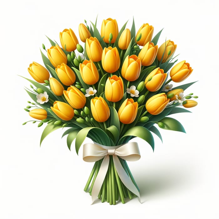 3D Yellow Tulip Bouquet: Stunning Visual Display