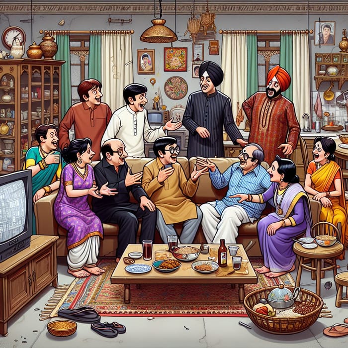TMKOC New Episode: Joyful Indian Sitcom Characters in Urban Apartment