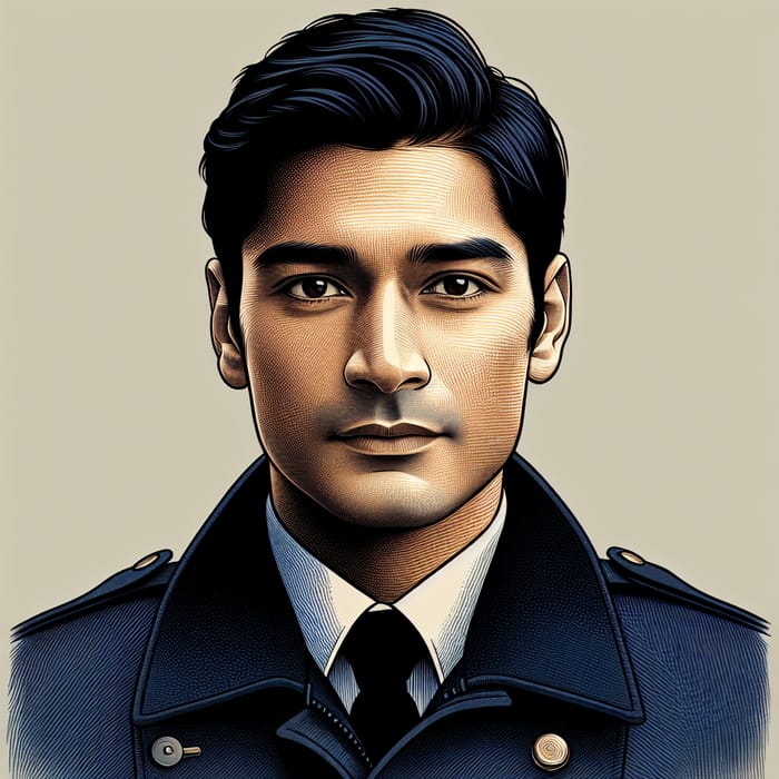 Professional Firefighter in Navy Suit Portrait