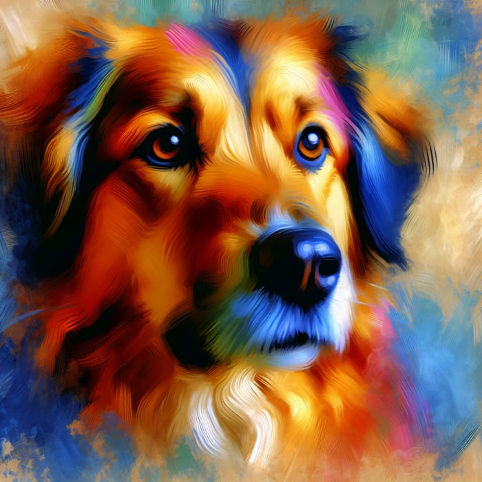 Expressive Canine Companionship: Vibrant Dog Painting