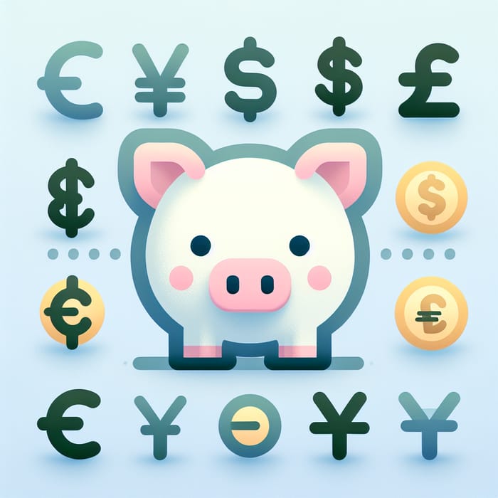Playful Pig Currency Exchange Icon Design