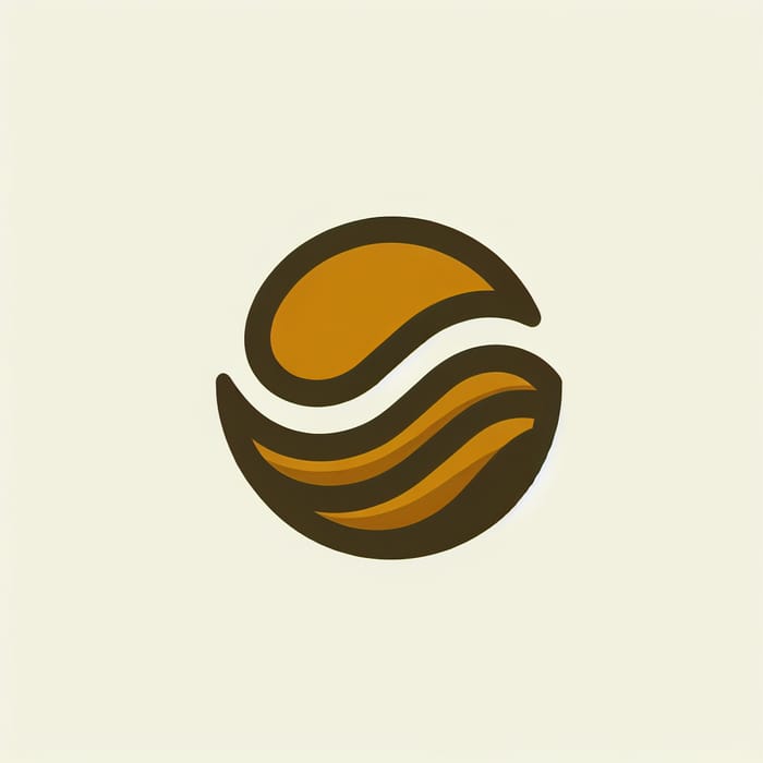 Dark Yellow Curved Wave Geometric Logo Design