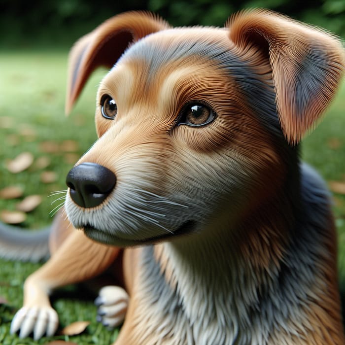 Realistic Dog Illustration: Detailed Fur, Eyes & Anatomy